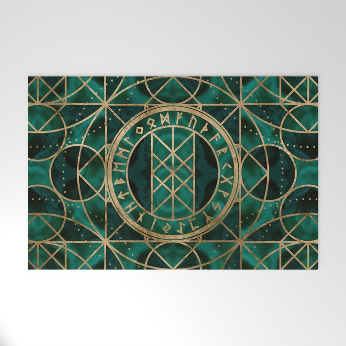 Web of Wyrd The Matrix of Fate - Gold and Malachite Welcome Mat