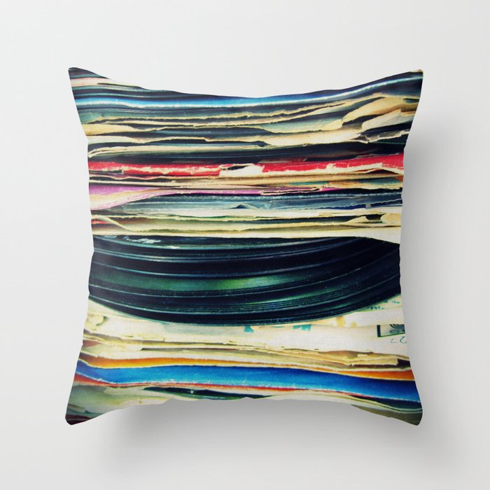 put your records on Throw Pillow