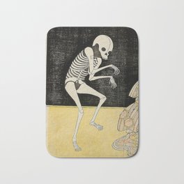 SPIRIT OF THE RENEGADE MONK SEIGEN - KATSUKAWA SHUNSHO Bath Mat | Death, Painting, Oriental, Creepy, Spooky, Japanese, Meme, Skull, Arthistory, Halloween 