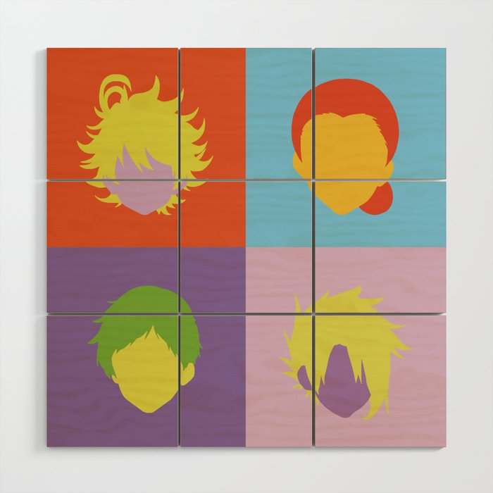 The promised neverland pop art Wood Wall Art by ballooonfish