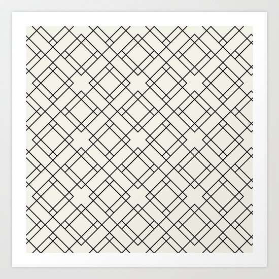 Simply Mod Diamond Black and Cream Art Print