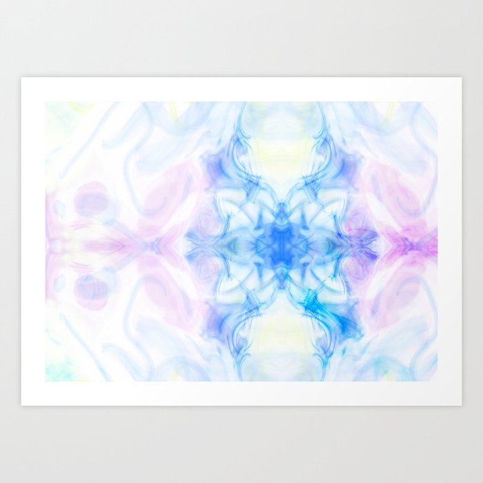 Abstract pink violet blue impressionism shapes Art Print