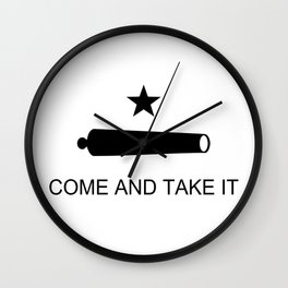 Texas Come and Take it Flag Wall Clock | Americanrevolution, Civil, Battleofgonzales, Texan, 1776, Patriotic, Canon, Canonflag, Texas, Historic 