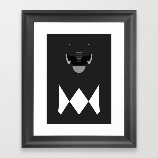 Power Rangers - Black Ranger Minimalist Framed Art Print