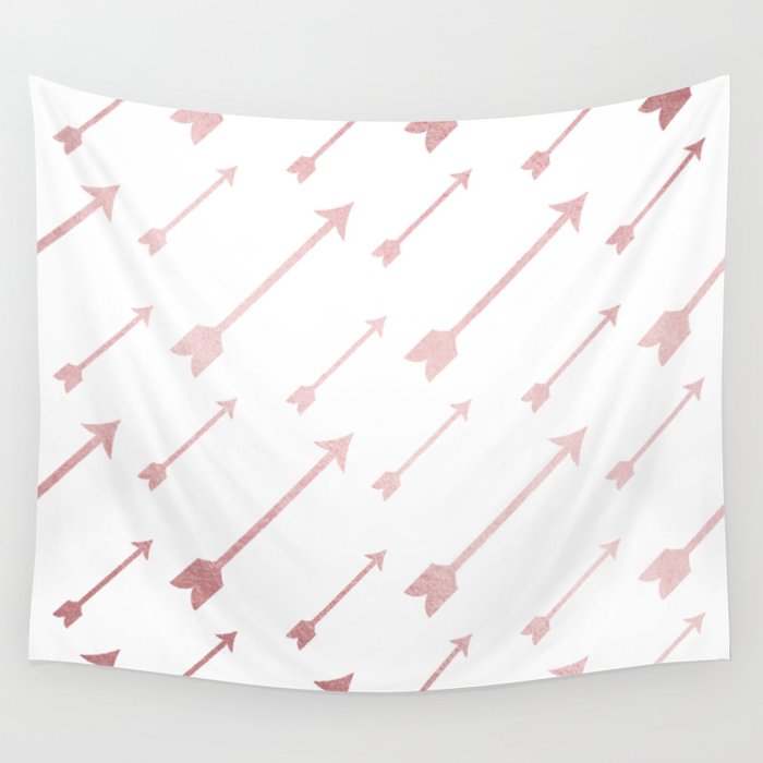 Simply Adventure Arrows in Rose Gold Sunset Wall Tapestry