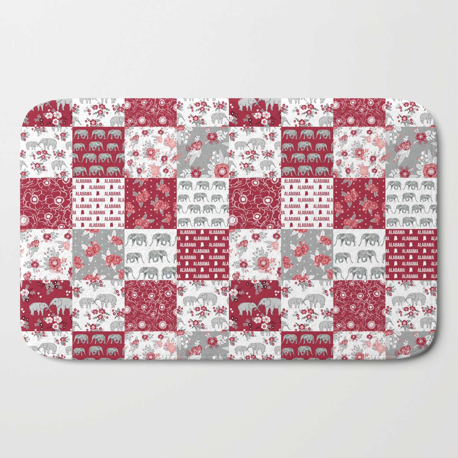 Alabama Bama Crimson Tide Quilt Pattern Florals Football Varsity