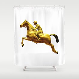 Horse Rider Gold Shower Curtain