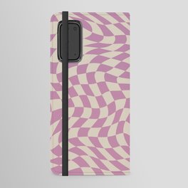 Soft pink purple warp checked Android Wallet Case