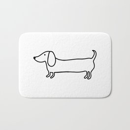 Simple dachshund black drawing Bath Mat