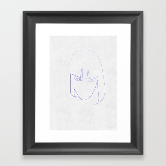 One Line Mia Wallace Framed Art Print