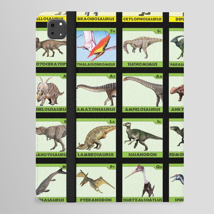 65 MCMLXV Prehistoric Periodic Table of Dinosaurs Pattern iPad Folio Case