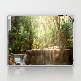 Brazil Photography - Tiny Waterfall Going Into A Pond Under The Sunlight Laptop Skin
