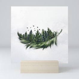 Earth Feather • Green Feather I Mini Art Print