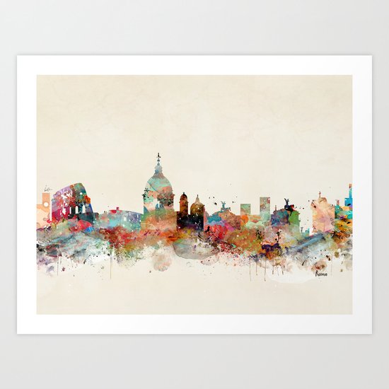 rome italy skyline Art Print