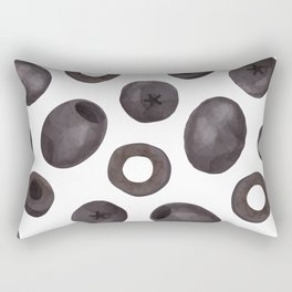 Black olive watercolor pattern print Rectangular Pillow