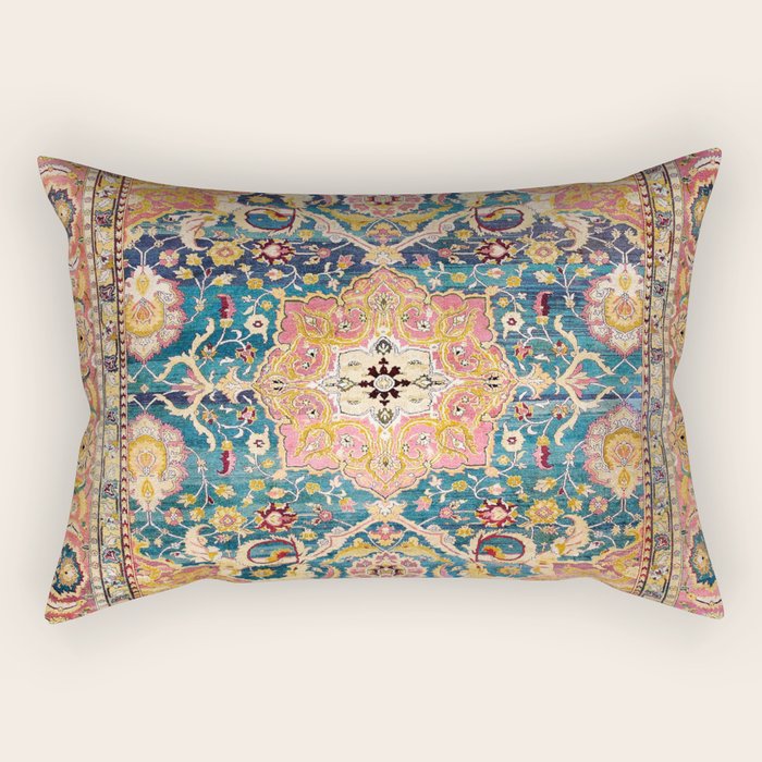 Amritsar Punjab North Indian Rug Print Rectangular Pillow by Vicky
