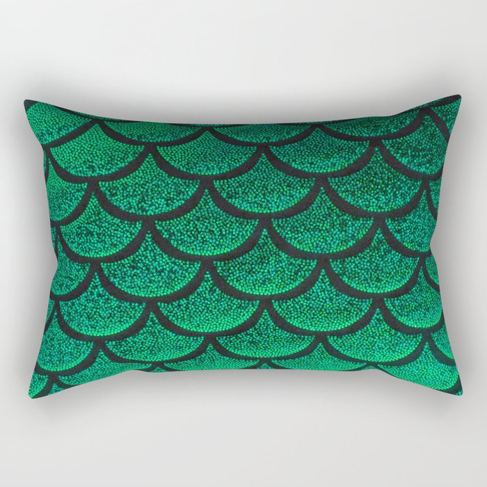 Fern Green Scales Rectangular Pillow