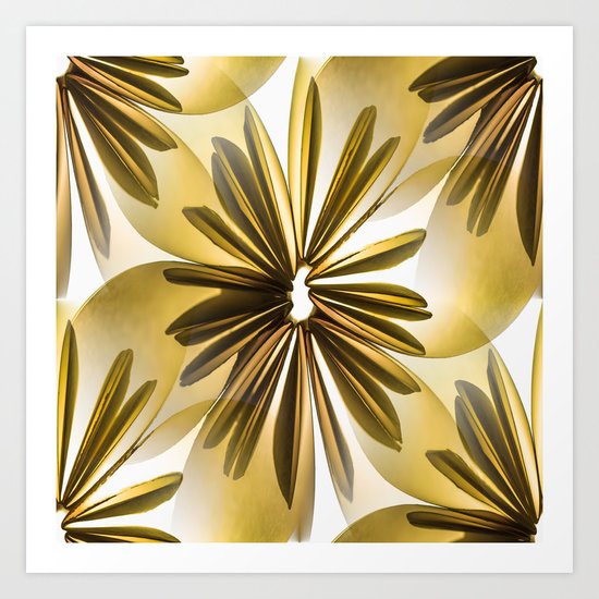 Retro Shiny Flowers Art Print