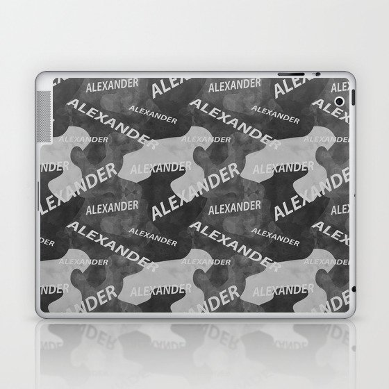 Alexander pattern in gray colors and watercolor texture Laptop & iPad Skin
