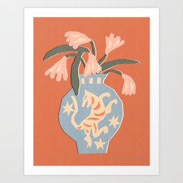 Tiger Vase Art Print
