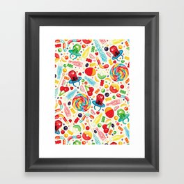 Candy Pattern - White Framed Art Print