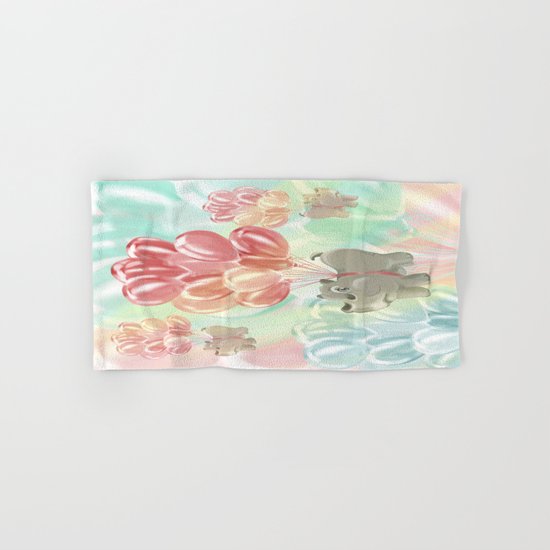 Flying hippos Hand & Bath Towel