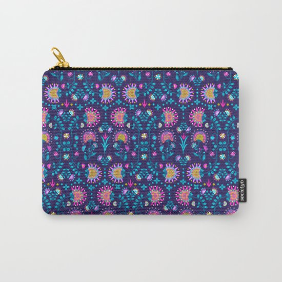 Folkloric In Blue Carry-All Pouch