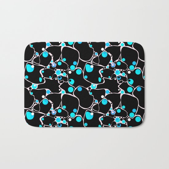 A series of "Covers for notebooks" . Abstract pattern black / white and blue polka dots . Bath Mat