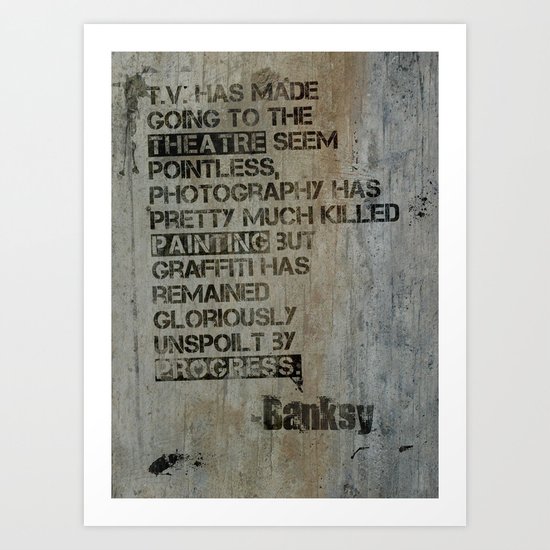 Banksy on Graffiti Art Print