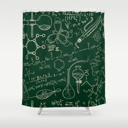 Seamless pattern with old laboratory  Shower Curtain