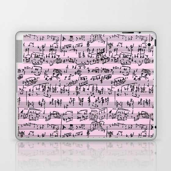 Hand Written Sheet Music // Light Pink Laptop & iPad Skin