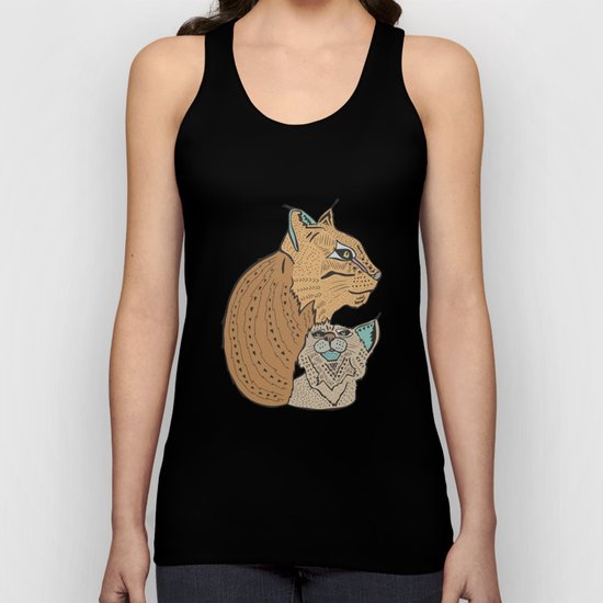 Mama And Baby Lynx Unisex Tank Top