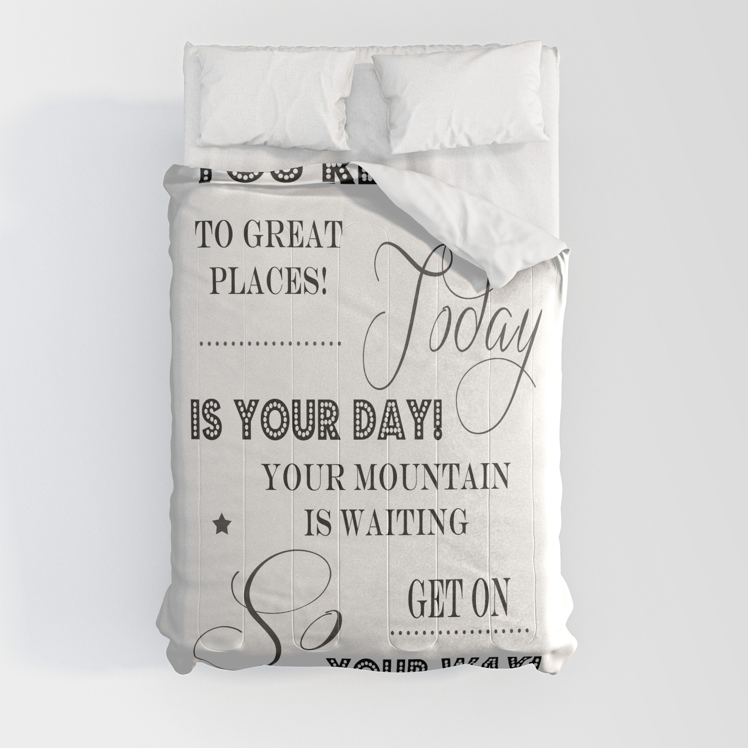 You're Off To Great Places Dr Seuss Inspirational Quote Comforter by  Magictrees  Bumblebees Society6