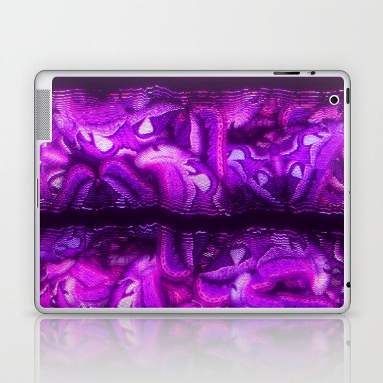 Purple Glitch Stripes Laptop & iPad Skin