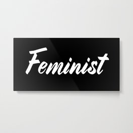 Feminist (on black) Metal Print
