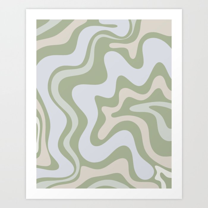 Liquid Swirl Abstract Pattern in Almond and Sage Green Tote Bag by  Kierkegaard Design Studio