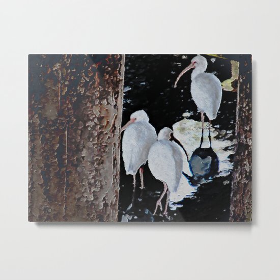Ibises Under a Bridge (revamped) Metal Print