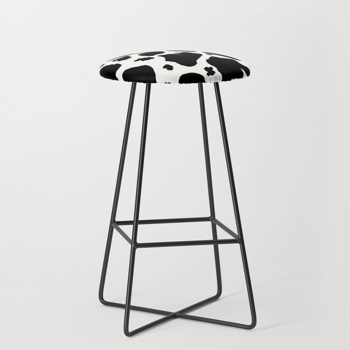 black and white animal print cow spots Bar Stool by Amy Gale