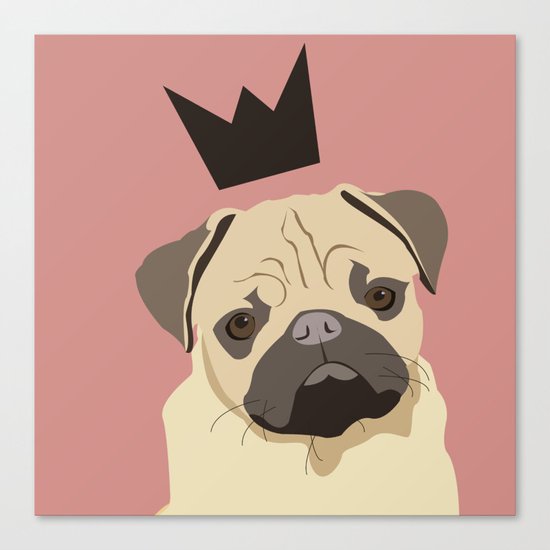 Royal pug Canvas Print