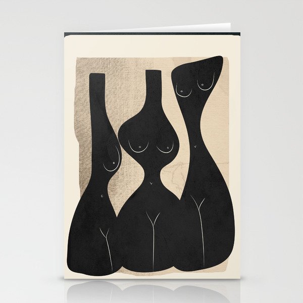 Modern Abstract Woman Body Vases 10 Stationery Cards