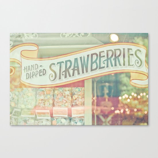 Hand-Dipped Strawberries Canvas Print
