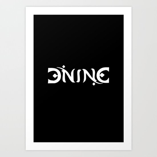 DIVINE - Ambigram series (Black) Art Print