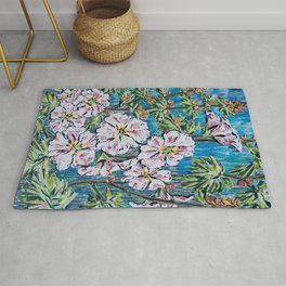 Flowers Painting Rug | Creation, Acrylic, Beauty, Pattern, Flowers, Abstract, Painting 