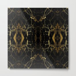 Black marble Metal Print