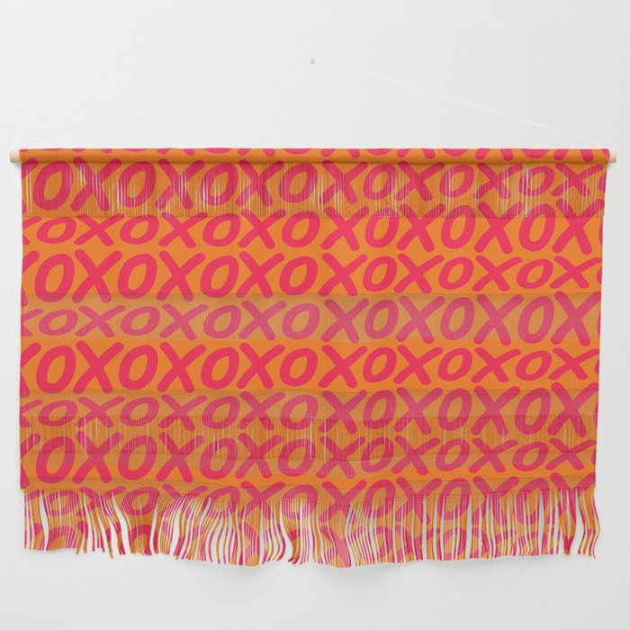 Orange pink Hugs and kisses Valentine gift Wall Hanging