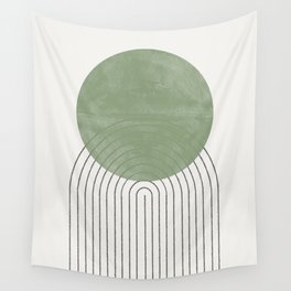 Green Sun Positive Vibe  Wall Tapestry