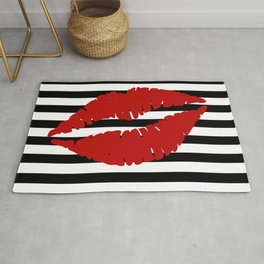 Red Lips 2 Area & Throw Rug