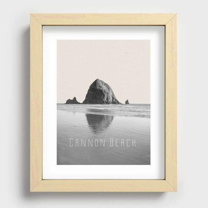 Cannon Beach Oregon | Minimalist  Recessed Framed Print