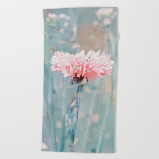 Pink pastel cornflower Beach Towel