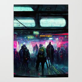 Cyberpunk Subway Poster